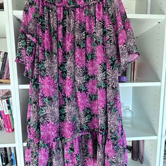 Piper & Scoot Exclusive Women’s MuMu Pink Black brown Floral lined Dress Small - Picture 4 of 12